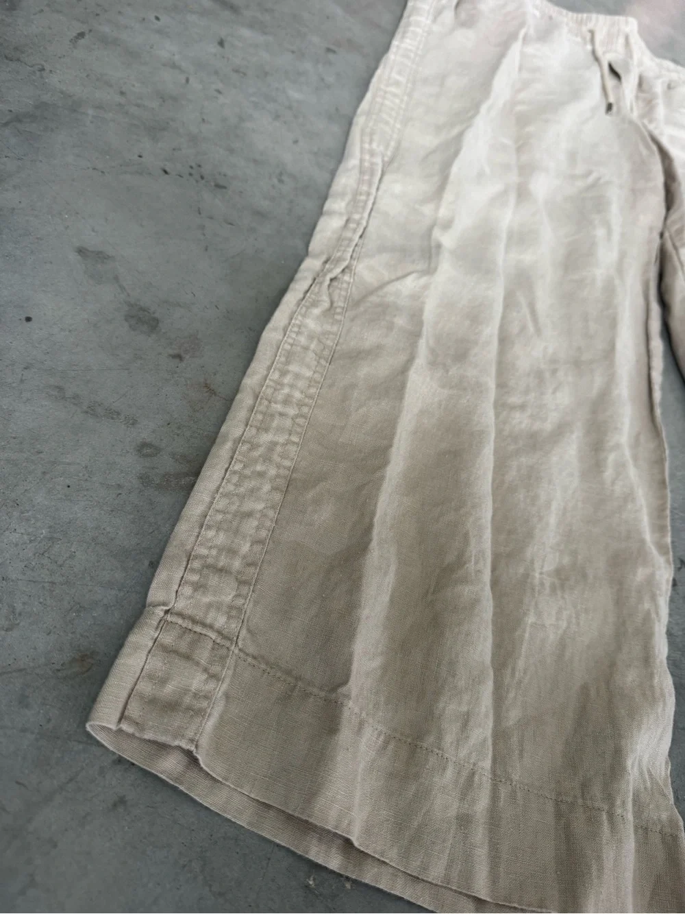 Quince 100% European Linen Wide Leg Pants in Driftwood Size XL